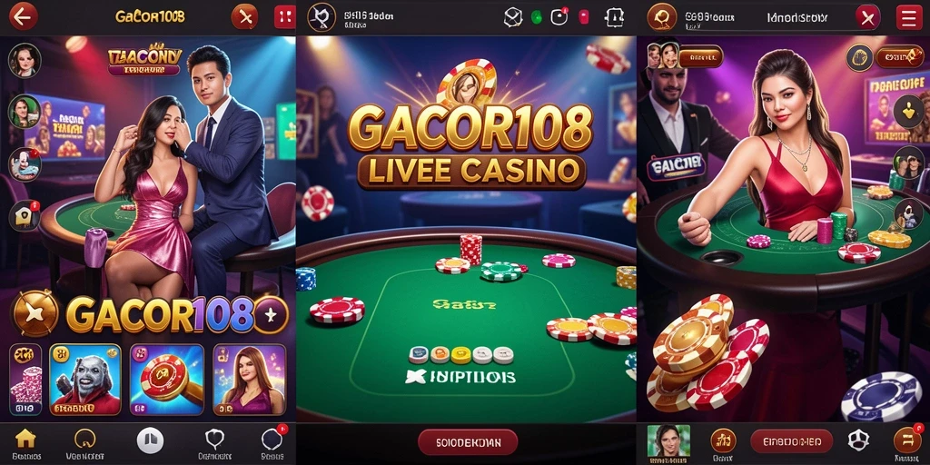 Screenshot GACOR108 menunjukkan gameplay Live Casino yang mendebarkan dan interaktif.