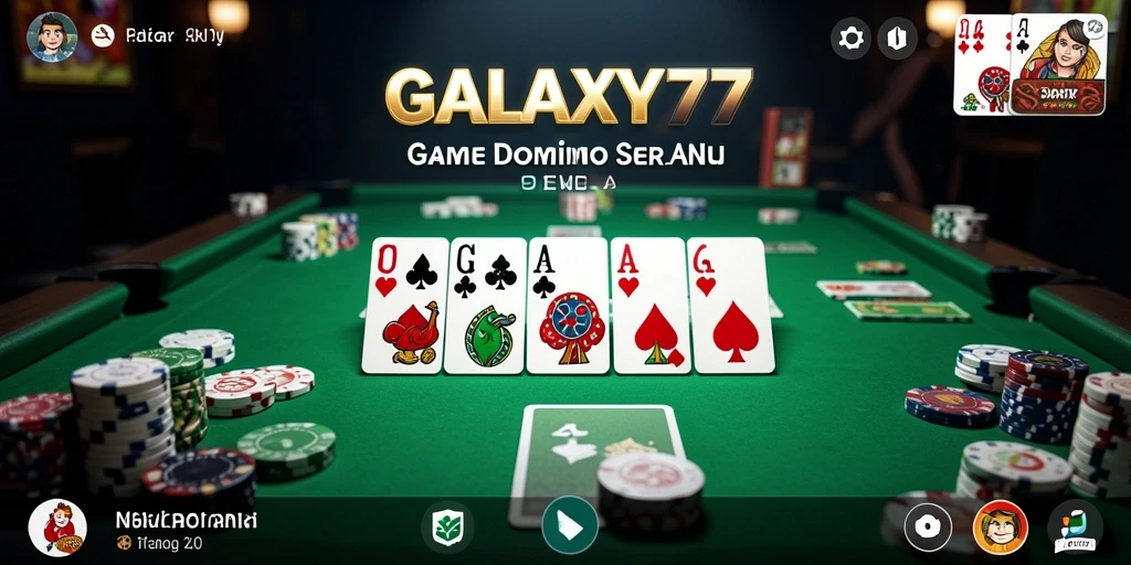 Tampilan gameplay GALAXY77 yang menarik dalam permainan Domino.