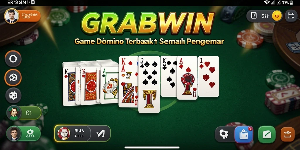Tangkapan layar gameplay GRABWIN yang menampilkan pertandingan domino seru.