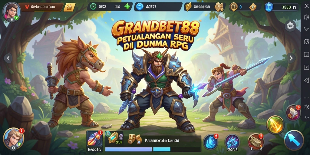 Tampilan aksi seru dalam gameplay RPG GRANDBET88.