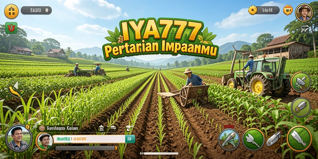 Tampilan gameplay IYA777 saat mengelola pertanian.