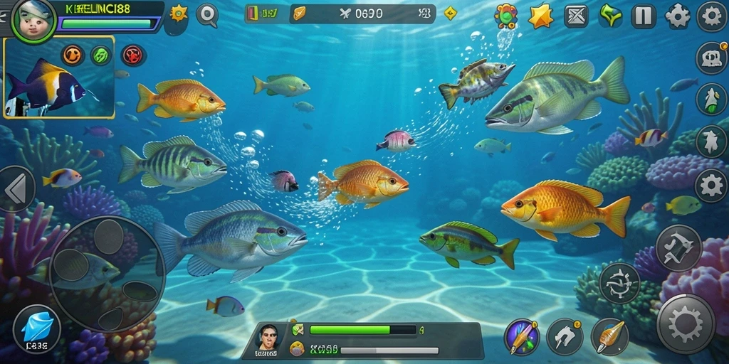 Tangkapan layar gameplay seru KELINCI88 saat menembak ikan.