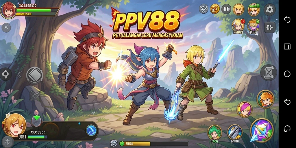 Tampilan gameplay PPV88 yang menampilkan pertarungan anime yang seru.