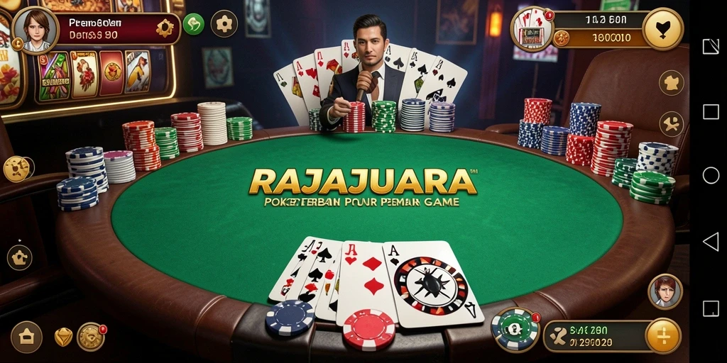 Tampilan menarik dari gameplay Poker di RAJAJUARA.