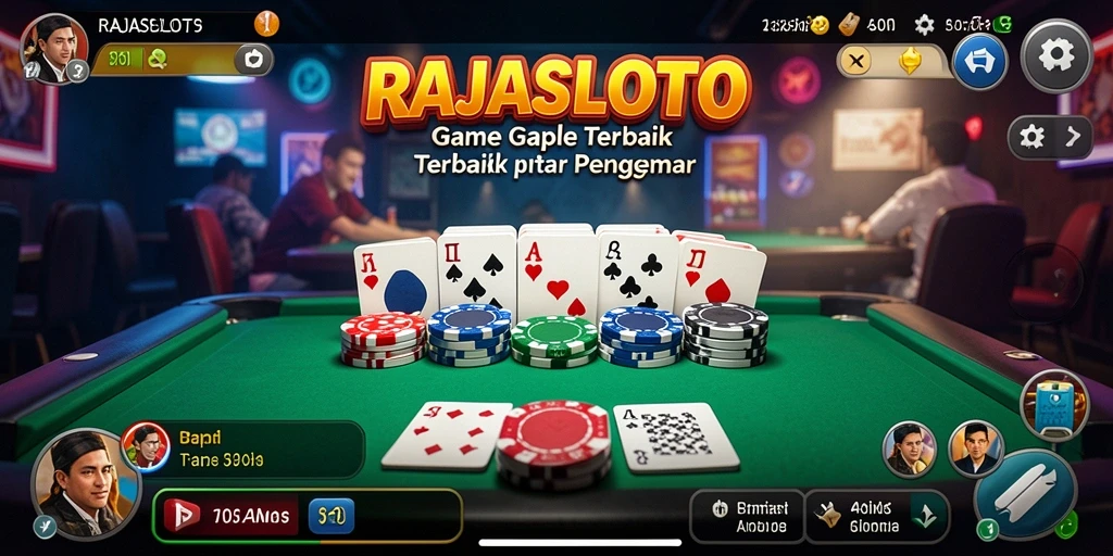 Tampilan gameplay seru dalam RAJASLOTO, nikmati keseruan Gaple.