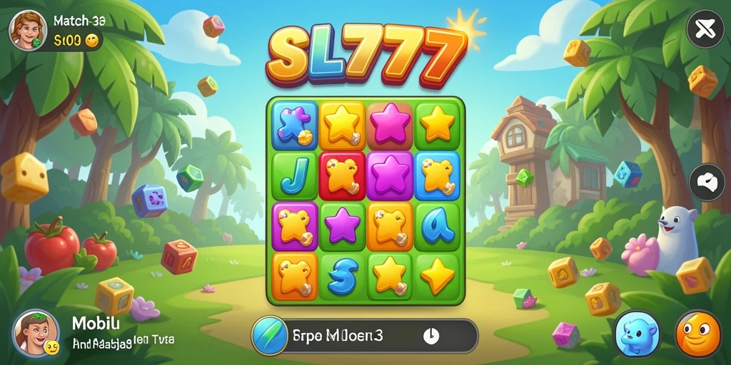 Tampilan gameplay SL777 yang menawan dari permainan Match-3.
