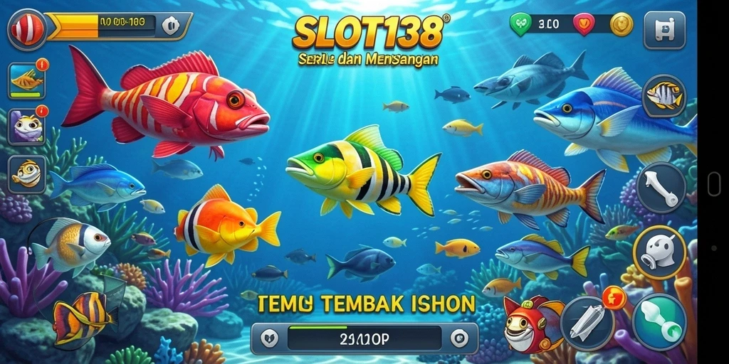 Tampilan aksi seru dalam permainan Tembak Ikan SLOT138.