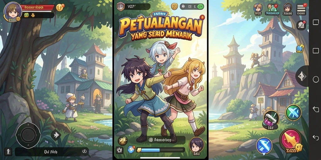 Tampilan menarik dari gameplay V07 dengan karakter anime yang dinamis.