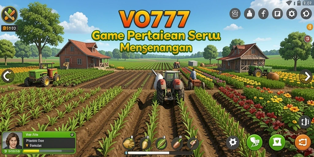 Tampilan gameplay menarik dari VO777 dengan ladang yang subur.