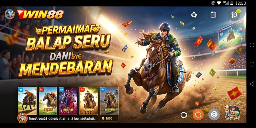 Screenshot WIN88 menampilkan suasana balap yang mendebarkan.