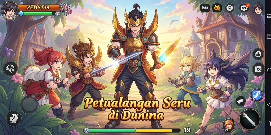 Screenshot gameplay ZEUS138 dengan karakter anime yang menarik.
